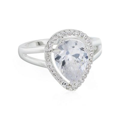 Cubic zirconia pave surround ring
